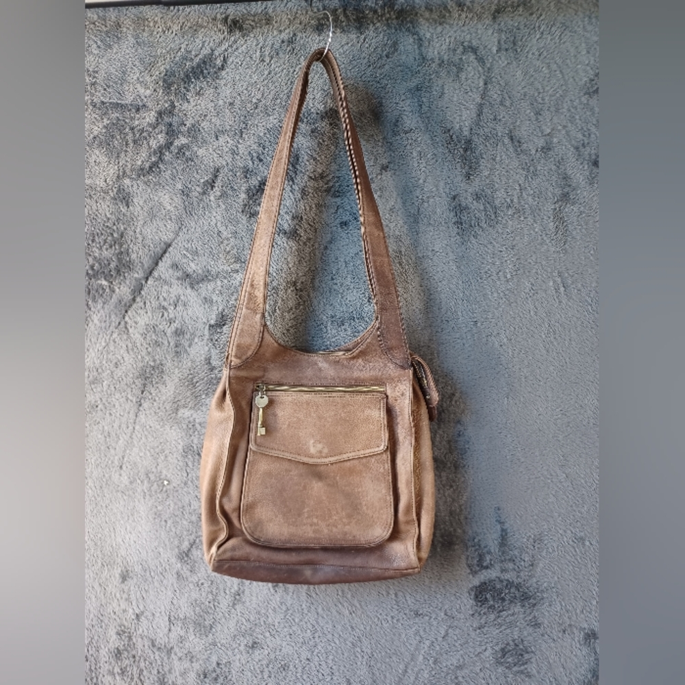 Fossil Shoulder Brown Bag Vintage KeyPer